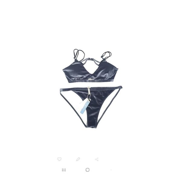 Cupshe Other - Cupshe Women's Size XL Blue Gray Velour Swimsuit NEW